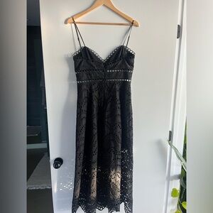 Zimmermann black Broderie midi dress - cotton - Size 2 (6-8)